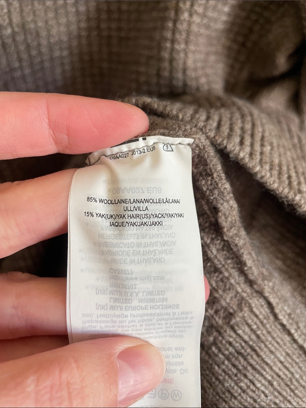 Muji Yak Hair Wool Ribbed Crewneck Sweater Taupe Women’s M Minimalist Natural - Picture 3 of 10